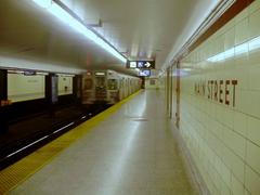 Eastbound train arriving at Main Street subway station in Toronto