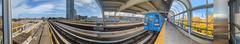 Panoramic view of Toronto Transit Commission's original McCowan station on the Scarborough Rapid Transit line