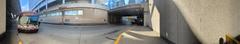 Panorama of the TTC Scarborough Town Centre rapid transit station with trains and platform