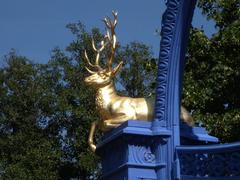 Blue gate entrance at Djurgården park in Stockholm