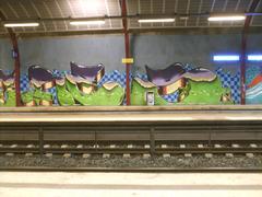 Graffiti artwork at Malminkartano commuter train station
