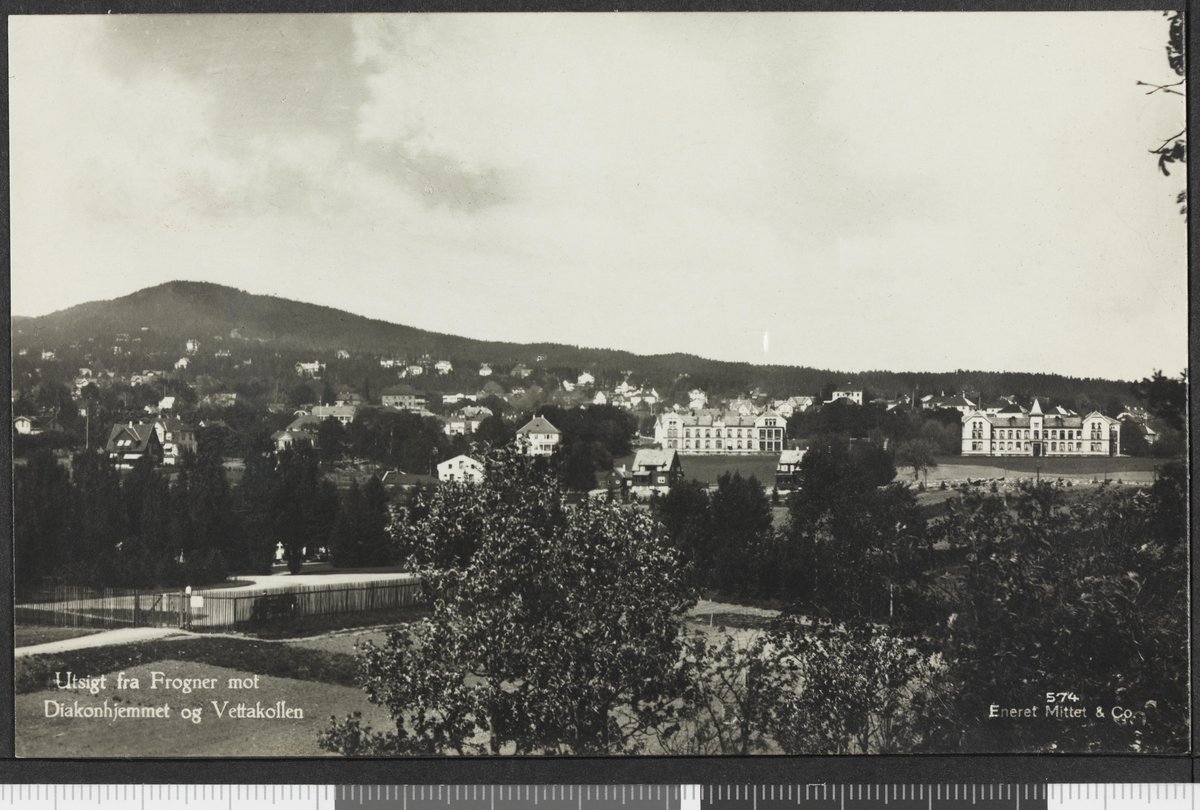 View from Frogner towards Diakonhjemmet and Vettakollen in Oslo