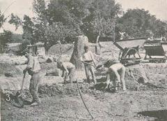 Foundation work for the new thermal establishment in Estoril, 1914