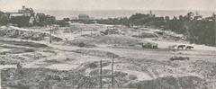Black and white vintage photograph of the area in Estoril where the lawn will be placed above the esplanade of the future casino, from 1914