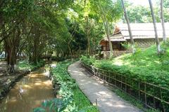Exhibit of a traditional walkway at the Vietnam Museum of Ethnology in Hanoi, Vietnam