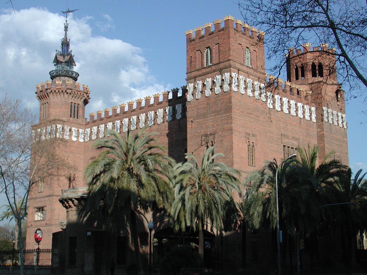 Castell dels tres Dracs building in Barcelona with ornate architecture
