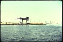 Castle Island with fishing pier as seen from aboard the Westward S.E.A. school ship engaged in environmental research