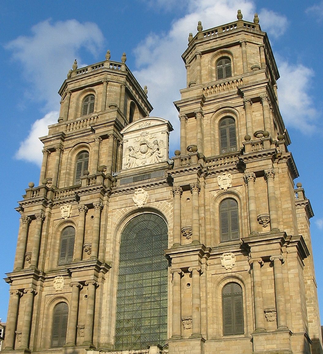 Detail der Karte von Rennes aus dem Jahr 1720, zentriert auf die Kathedrale
