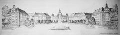 Historic architectural proposal for residential buildings on the north side of Karlaplan in Stockholm by Hagström & Ekman, 1915