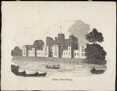 Late Kew Palace architectural print from 19th century London