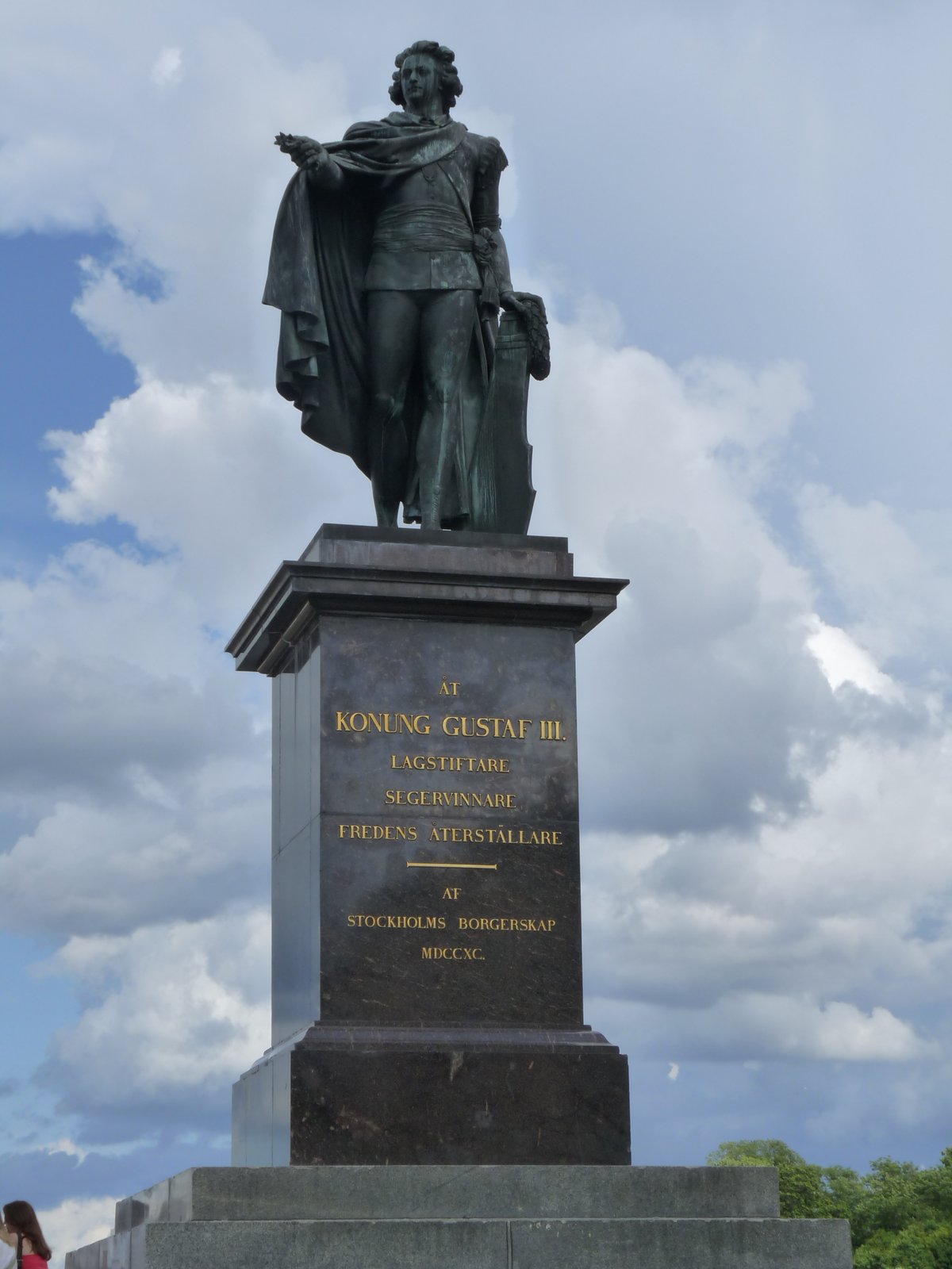 Statue of Gustav III of Sweden at Skeppsbron in Stockholm