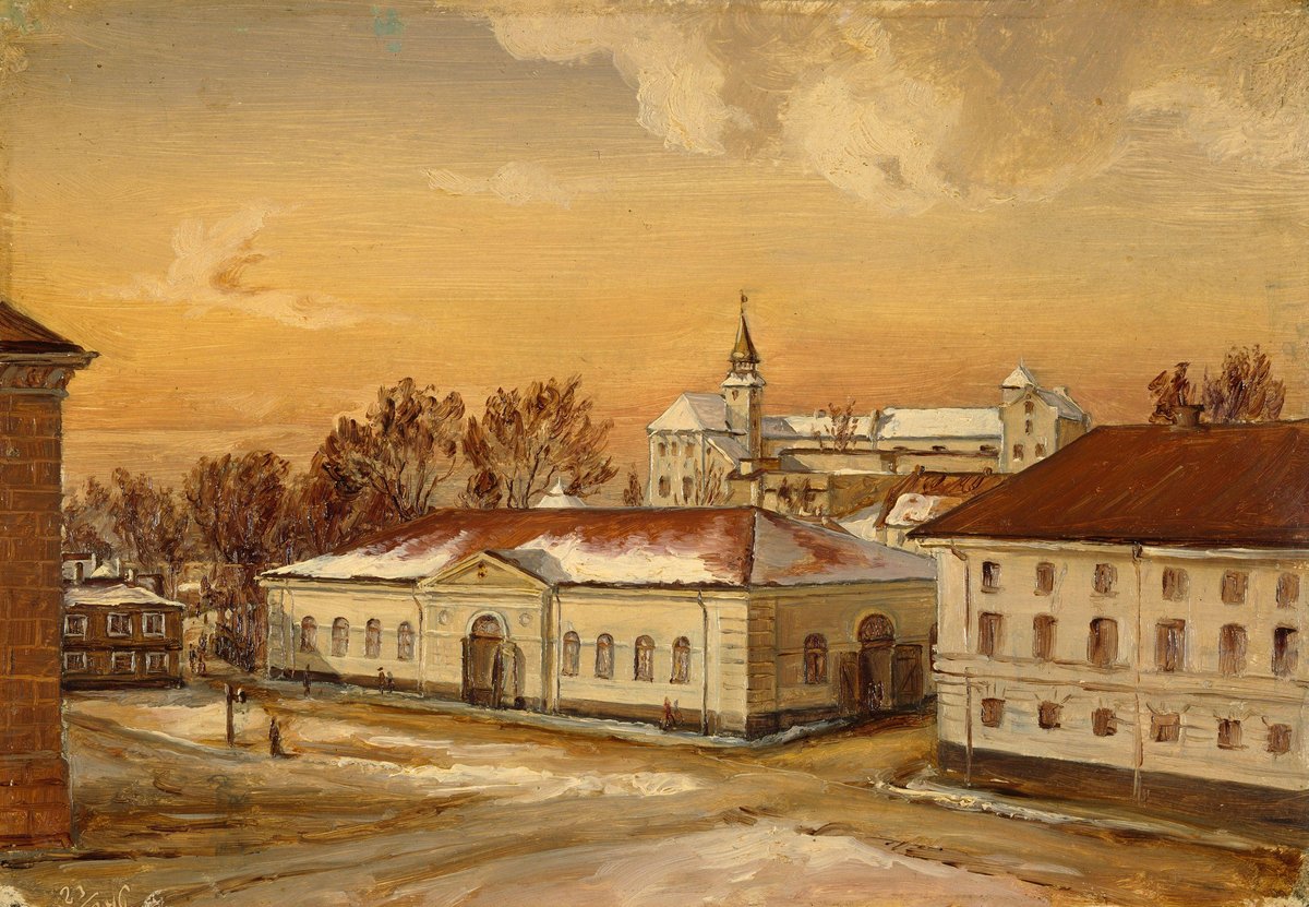 Painting of the Riding School at Akershus Castle by Hans Gude