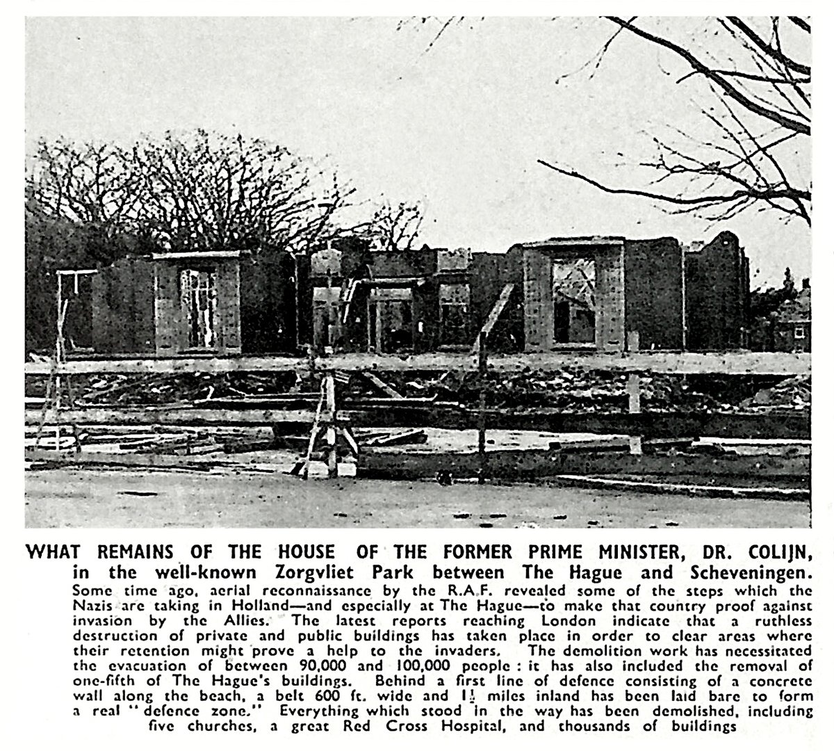 Ruins of the house of former Prime Minister Dr. Colijn at Sorghvliet Park in The Hague