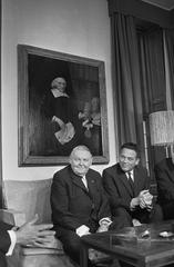 Chancellor Ludwig Erhard visiting Catshuis in Holland with Dr. Gerard Schroder on March 2, 1964