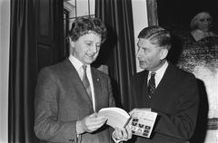 CDA chairman Beekman hands over the first copy of the book Formation 81 to Prime Minister Van Agt at the Catshuis