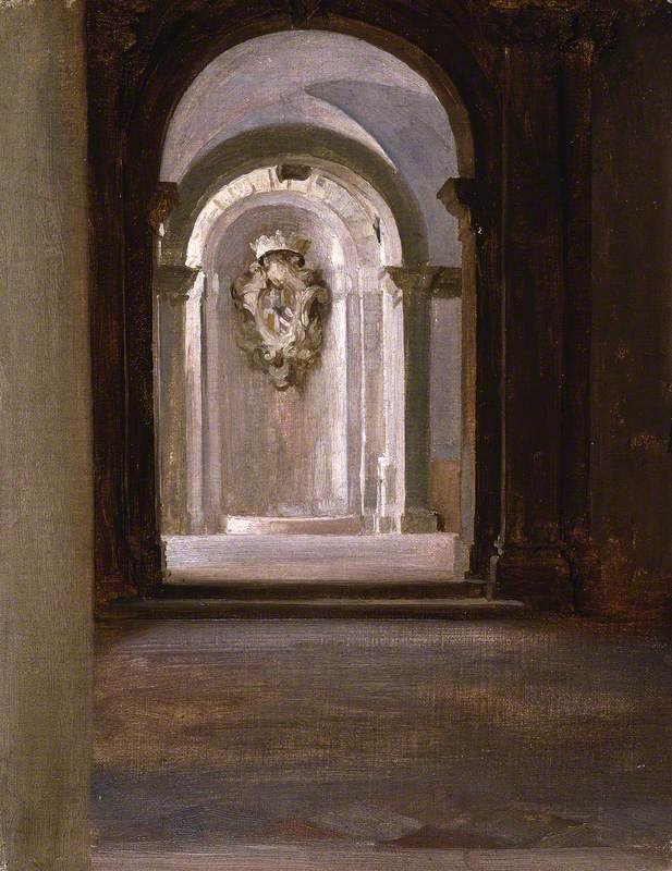 Interior of Palazzo Rezzonico featuring artwork by Frederic Leighton