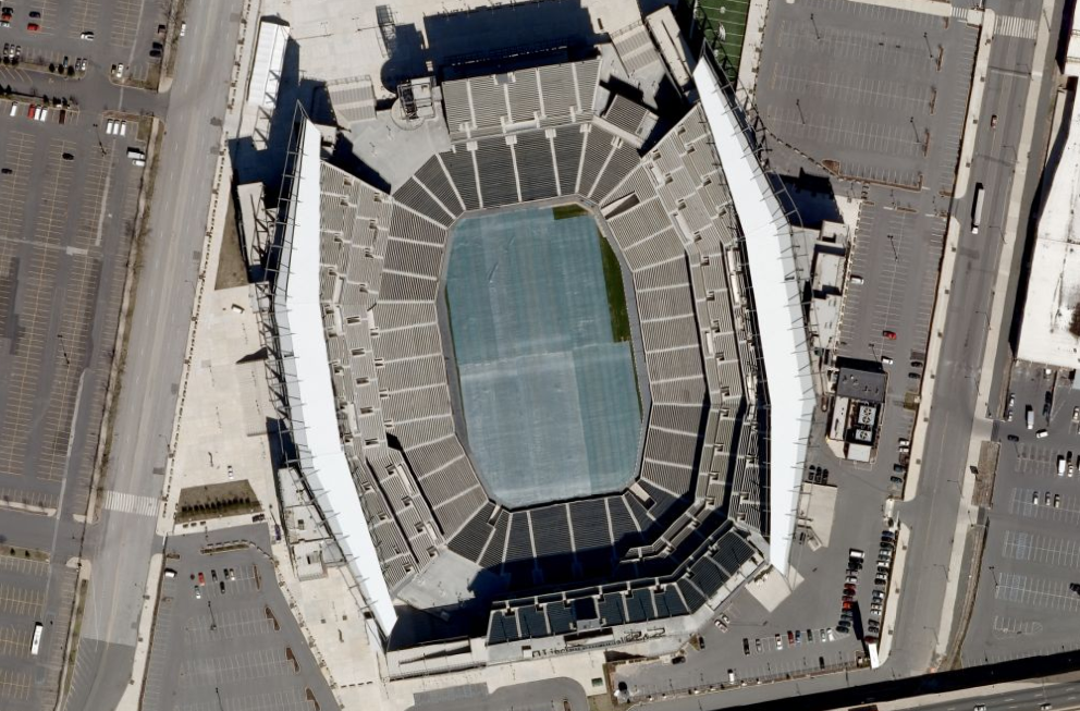 Aerial view of Lincoln Financial Field stadium