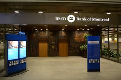 BMO branch at First Canadian Place with skyscrapers in Toronto