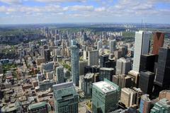 Skyline of Toronto city buildings in Ontario, Canada