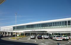 South entrance and forecourt of Toyama Station in Toyama, Japan