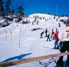 Skier descending the slope at Högdalstoppen