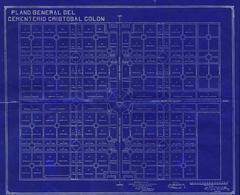 Floor plan of Colon Cemetery in Havana, Cuba from 1915