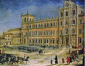 18th century canvas painting of the Ducal Palace of Modena