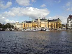 Scenic view of Stockholm cityscape with colorful buildings and waterfront