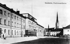 Exterior view of Positionsartilleriregementet A 9 barracks in Stockholm