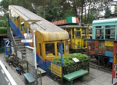 Historic funicular car Como-Brunate preserved at Museo dei Trasporti Ogliari in Ranco