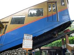 Vintage funicular car from Como-Brunate preserved at Museo dei Trasporti Ogliari in Ranco