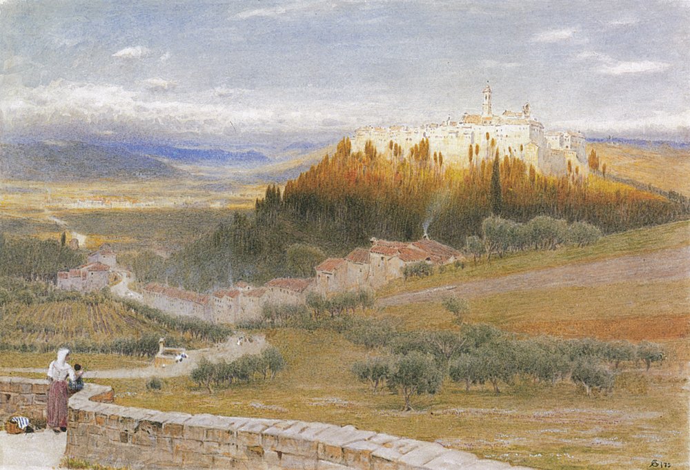 Ancient Certosa monastery surrounded by lush greenery under a clear sky
