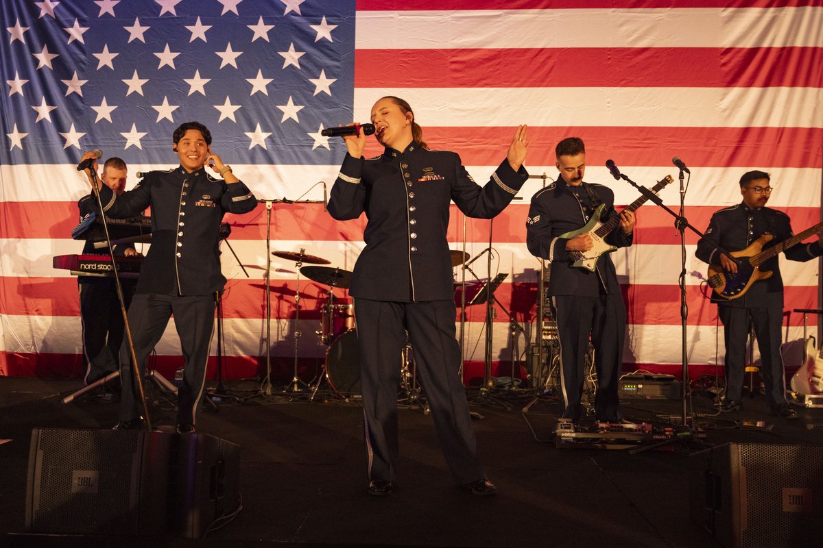 U.S. Air Forces Central Band performing at a United States Independence Day reception in the UAE