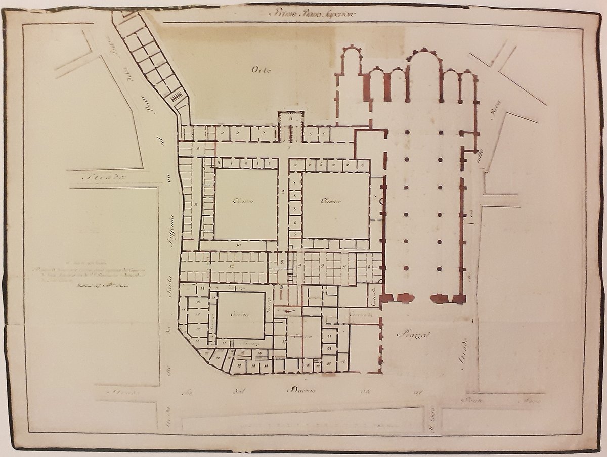 Historic map of the convent and basilica of Santa Anastasia in Verona from 1807