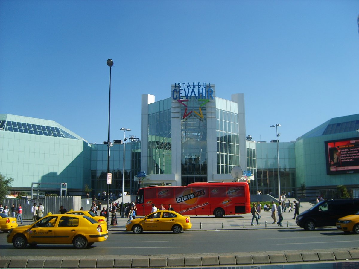 Exterior view of Cevahir AVM shopping mall in Istanbul