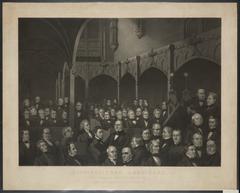 Group portrait of distinguished Americans at a meeting of the New York Historical Society