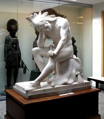 Dying Indian Chief sculpture by Thomas Crawford depicting a Native American chief contemplating the progress of civilization