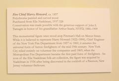 NYHS label for Fire Chief Harry Howard