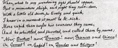 Handwritten manuscript of A Visit From St. Nicholas by Clement C. Moore
