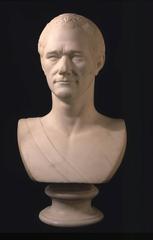 Marble bust portrait of Alexander Hamilton in Roman Senator style