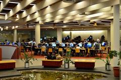 Toronto Reference Library main entrance with modern architectural design and large glass windows