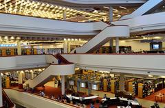 Exterior view of Toronto Reference Library building with modern architecture and glass facade
