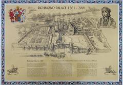 Richmond Green and Richmond Palace information board central panel detail