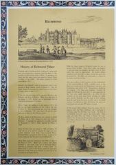 Information board about Richmond Green and Richmond Palace with historical details