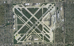 Aerial view of Chicago Midway International Airport captured by USGS