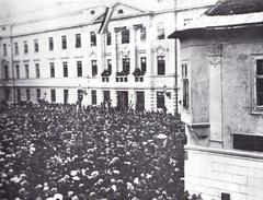 Historic proclamation of the State of Slovenes, Croats and Serbs in 1918 at St. Mark's Square