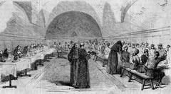 Brigand Chivone's gang inside the refectory of the Trisulti Abbey