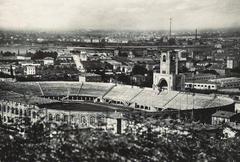 Stadio Littoriale stadium in Bologna Italy showing sports track and stands