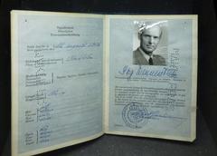 Stig Wennerström's pass displayed at the Police Museum in Stockholm