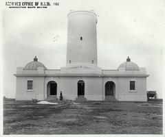 Historic view of Macquarie Lighthouse overlooking the coastline
